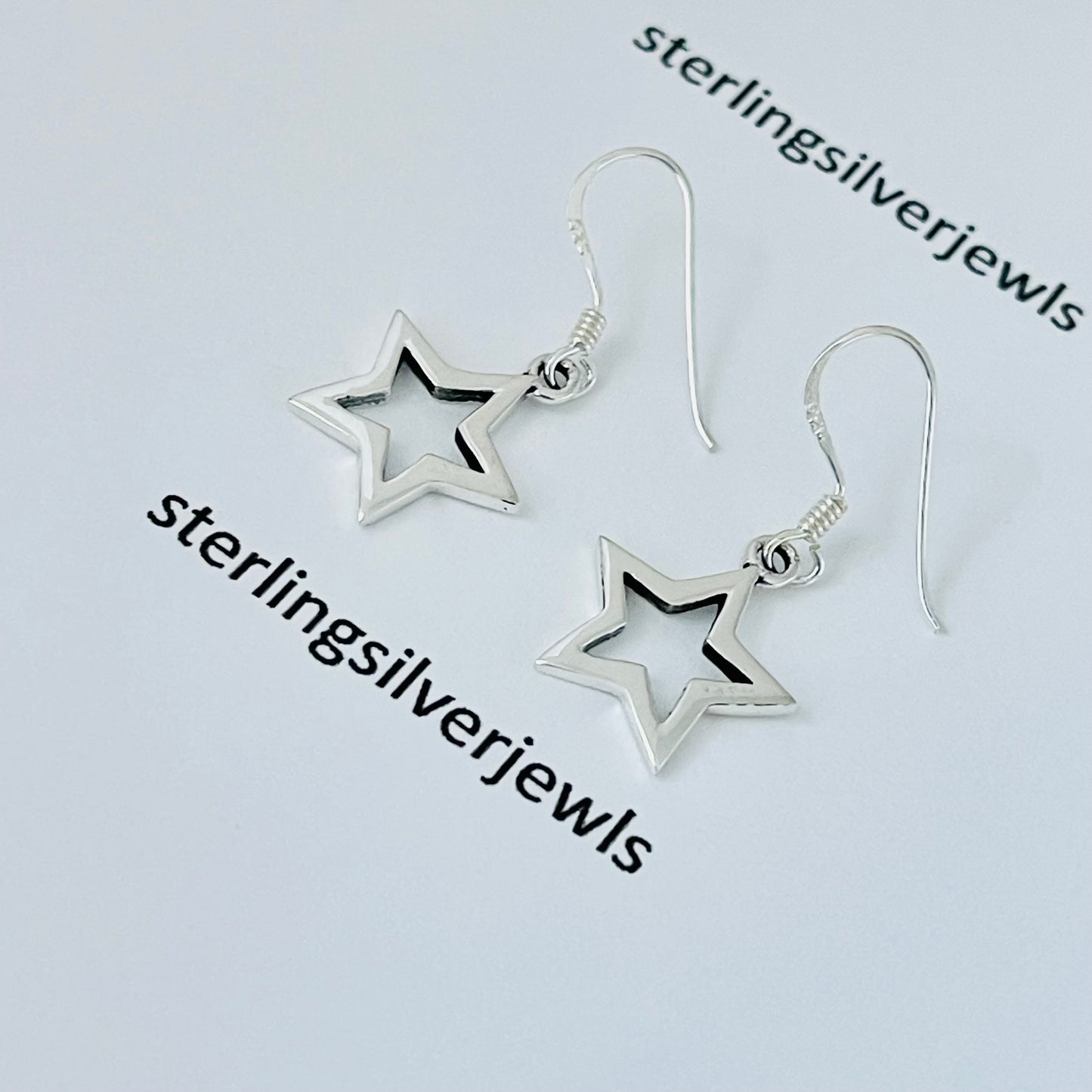 Sterling Silver Dangle Star Earring, Celestial Earring, Silver Earrings