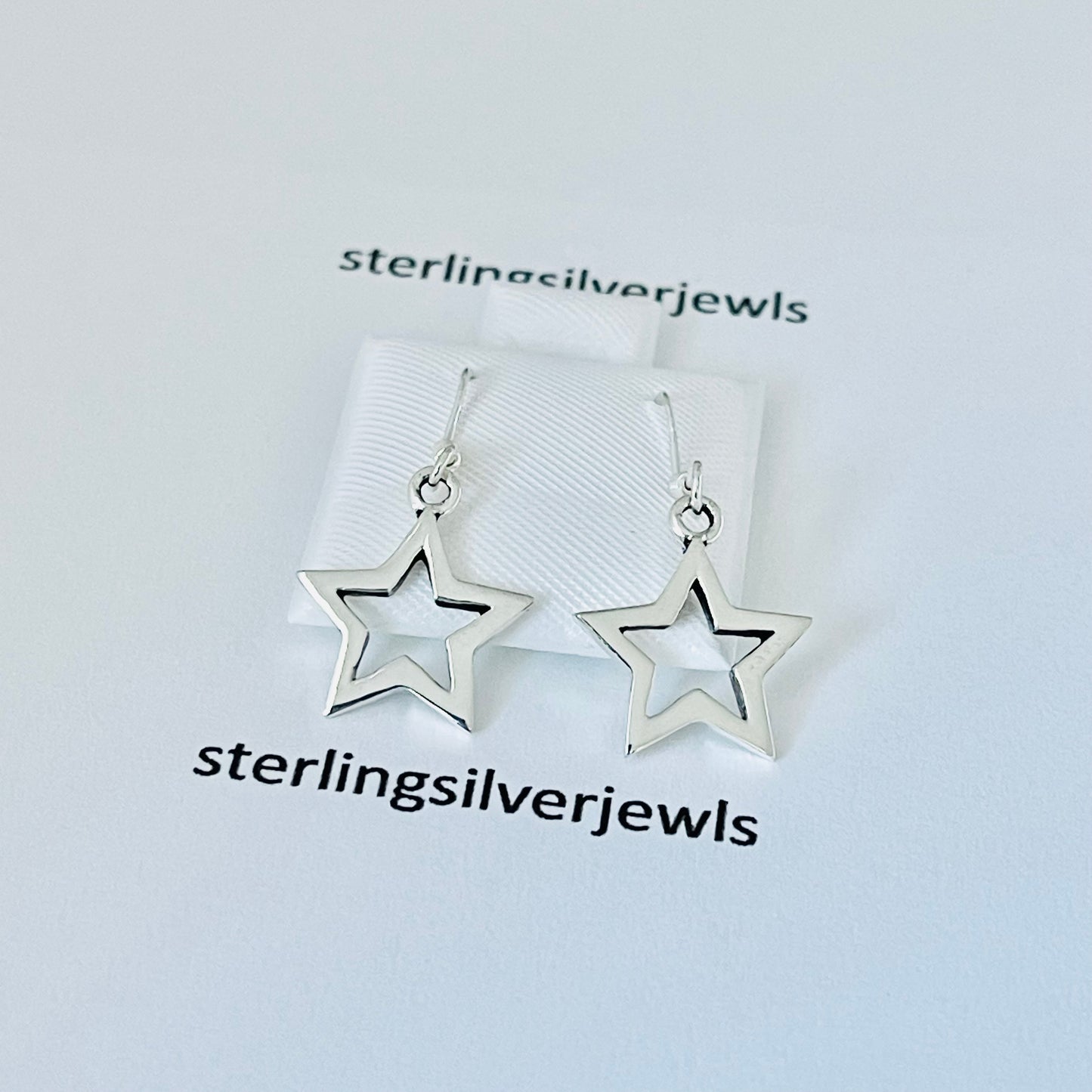 Sterling Silver Dangle Star Earring, Celestial Earring, Silver Earrings
