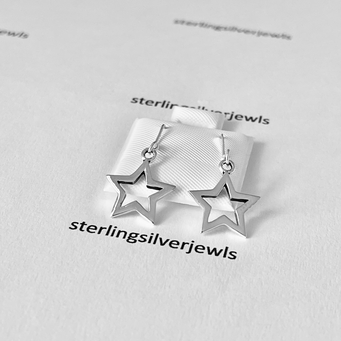 Sterling Silver Dangle Star Earring, Celestial Earring, Silver Earrings