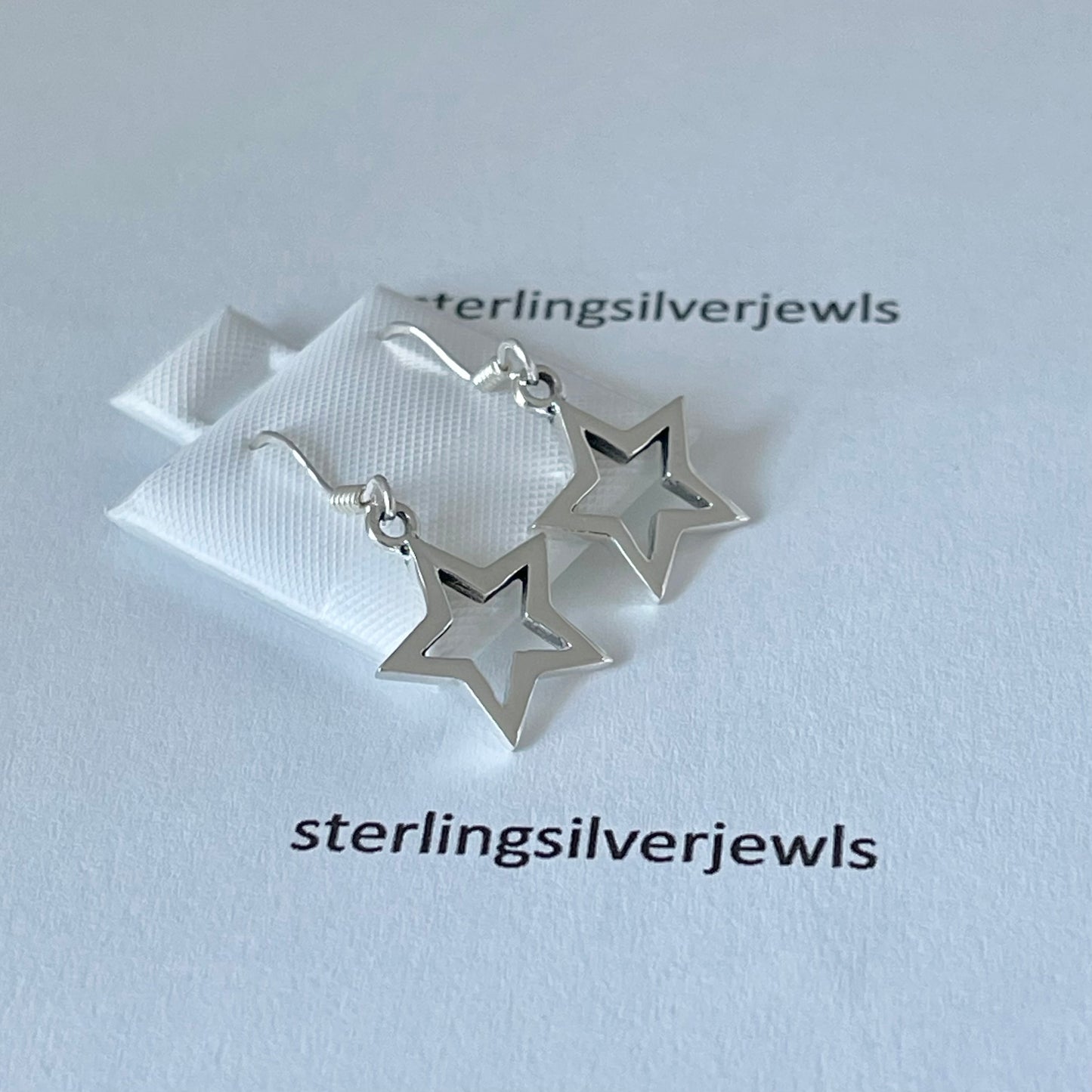 Sterling Silver Dangle Star Earring, Celestial Earring, Silver Earrings