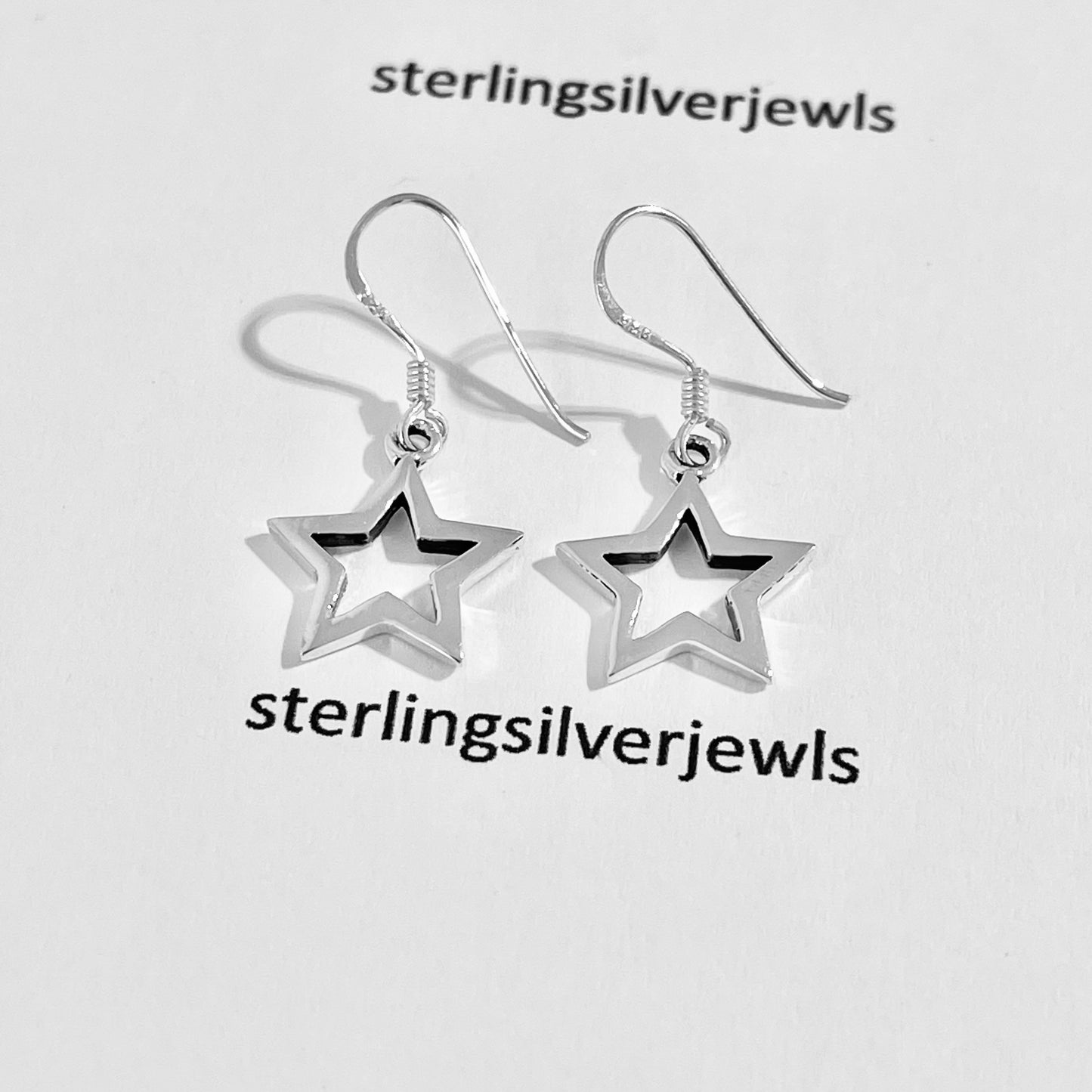 Sterling Silver Dangle Star Earring, Celestial Earring, Silver Earrings
