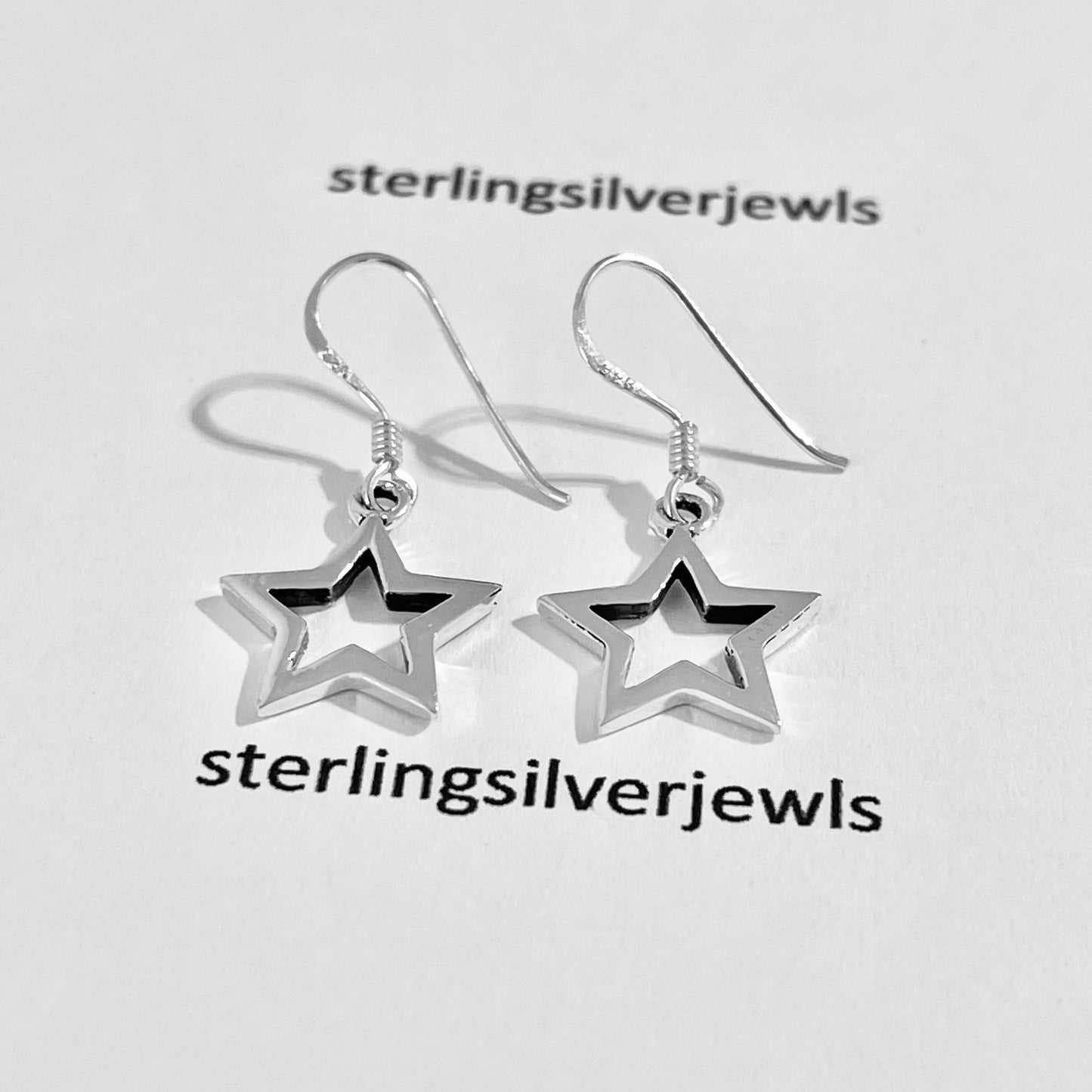 Sterling Silver Dangle Star Earring, Celestial Earring, Silver Earrings