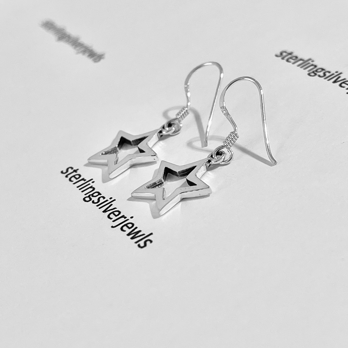 Sterling Silver Dangle Star Earring, Celestial Earring, Silver Earrings