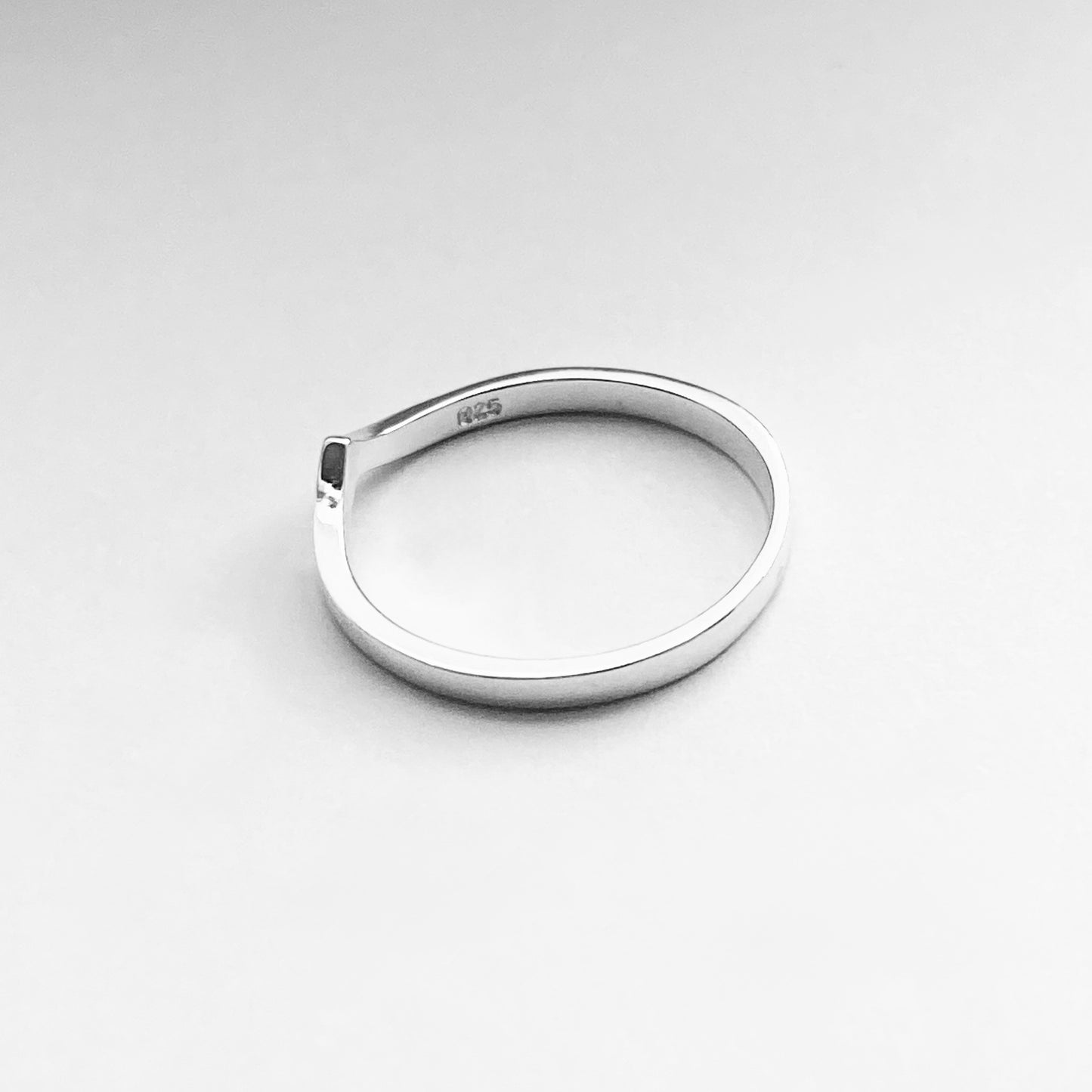 Sterling Silver High Polish Chevron Ring | Dainty Stacking V Shape Band Silver Rings