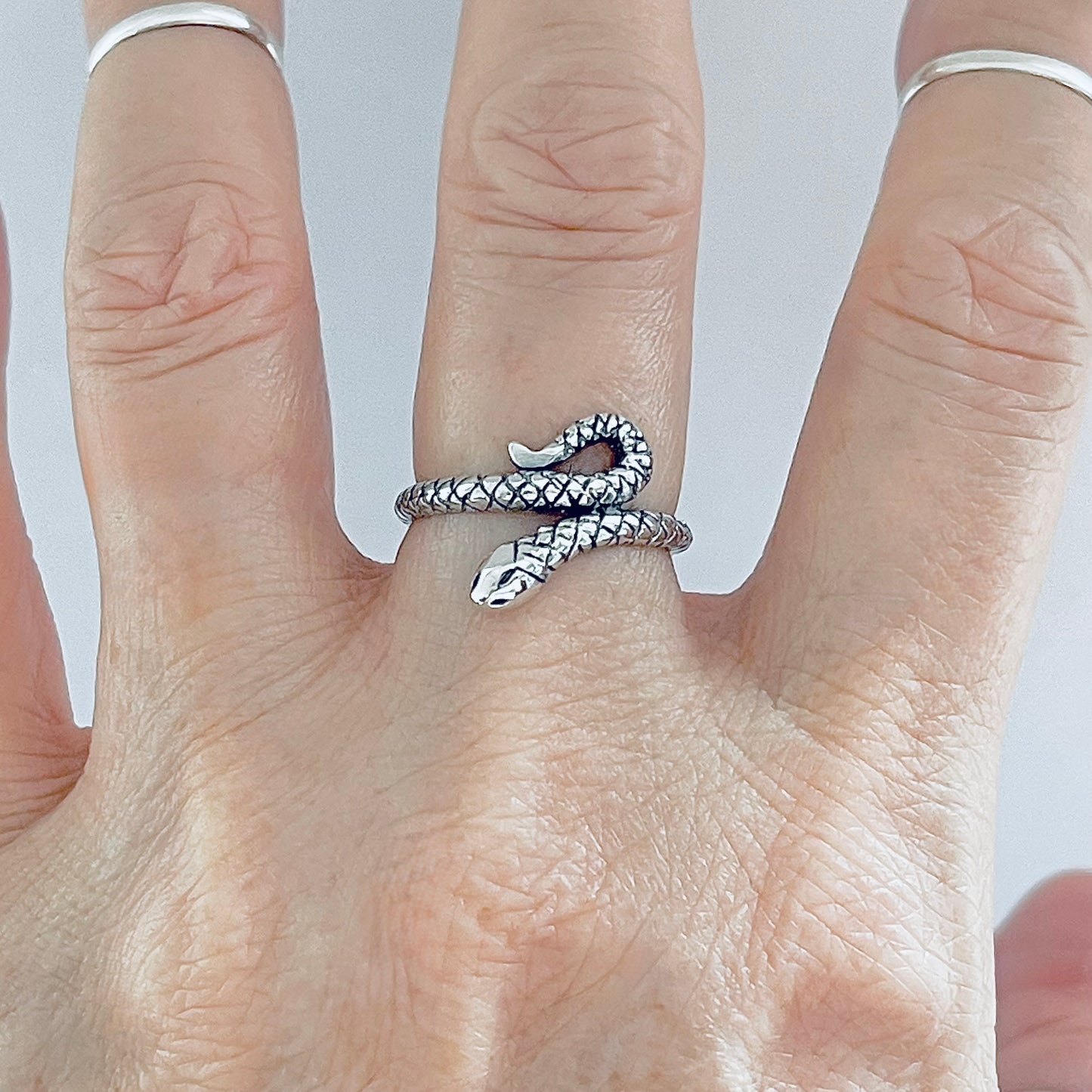 Sterling Silver Small Snake Ring, Reptile Rings, Animal Ring, Snakes