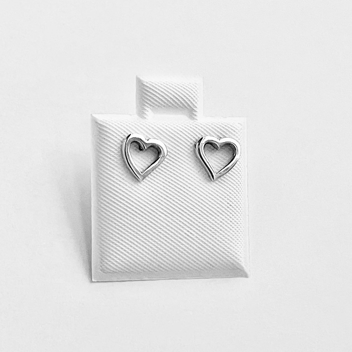 Sterling Silver Small Open Heart Earring, Stud Earrings, Silver Earring