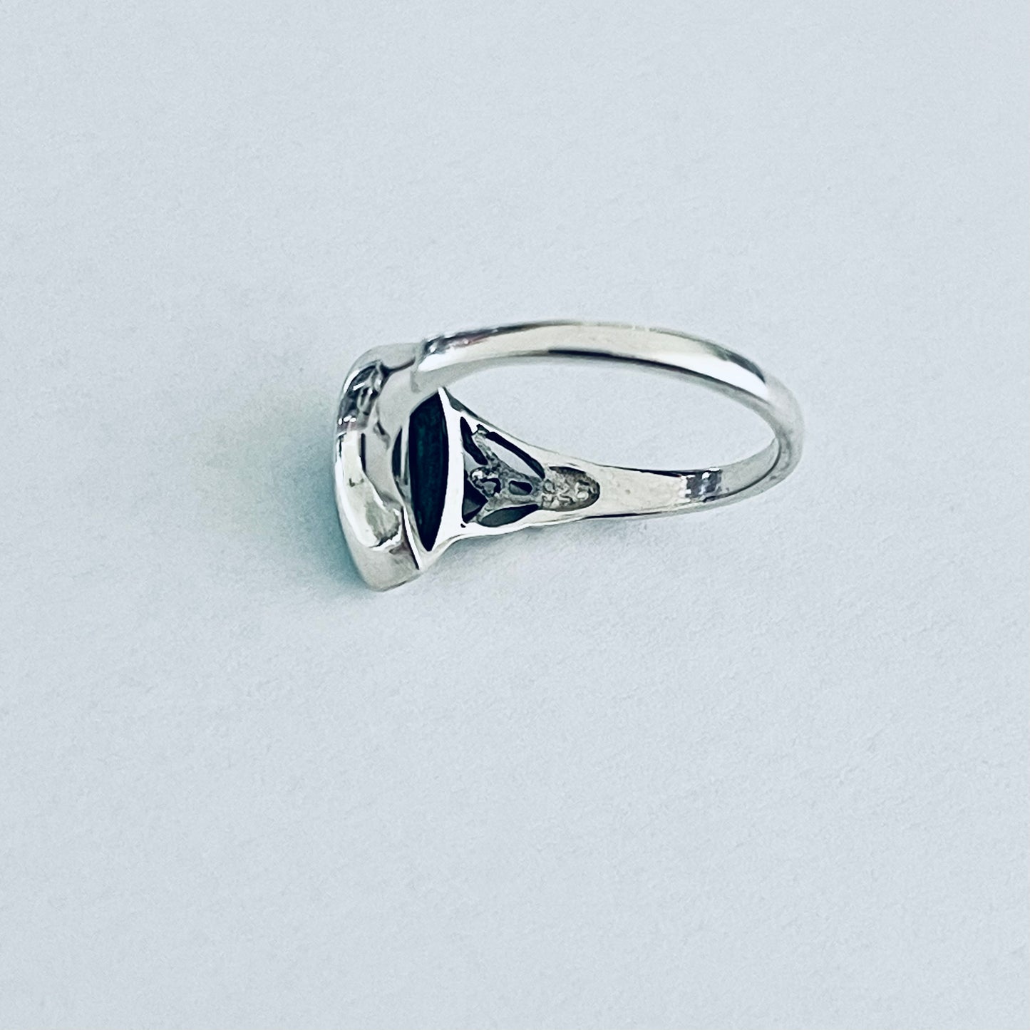 Sterling Silver Diamond Shape Synthetic Turquoise Ring | Boho Stone Jewelry
