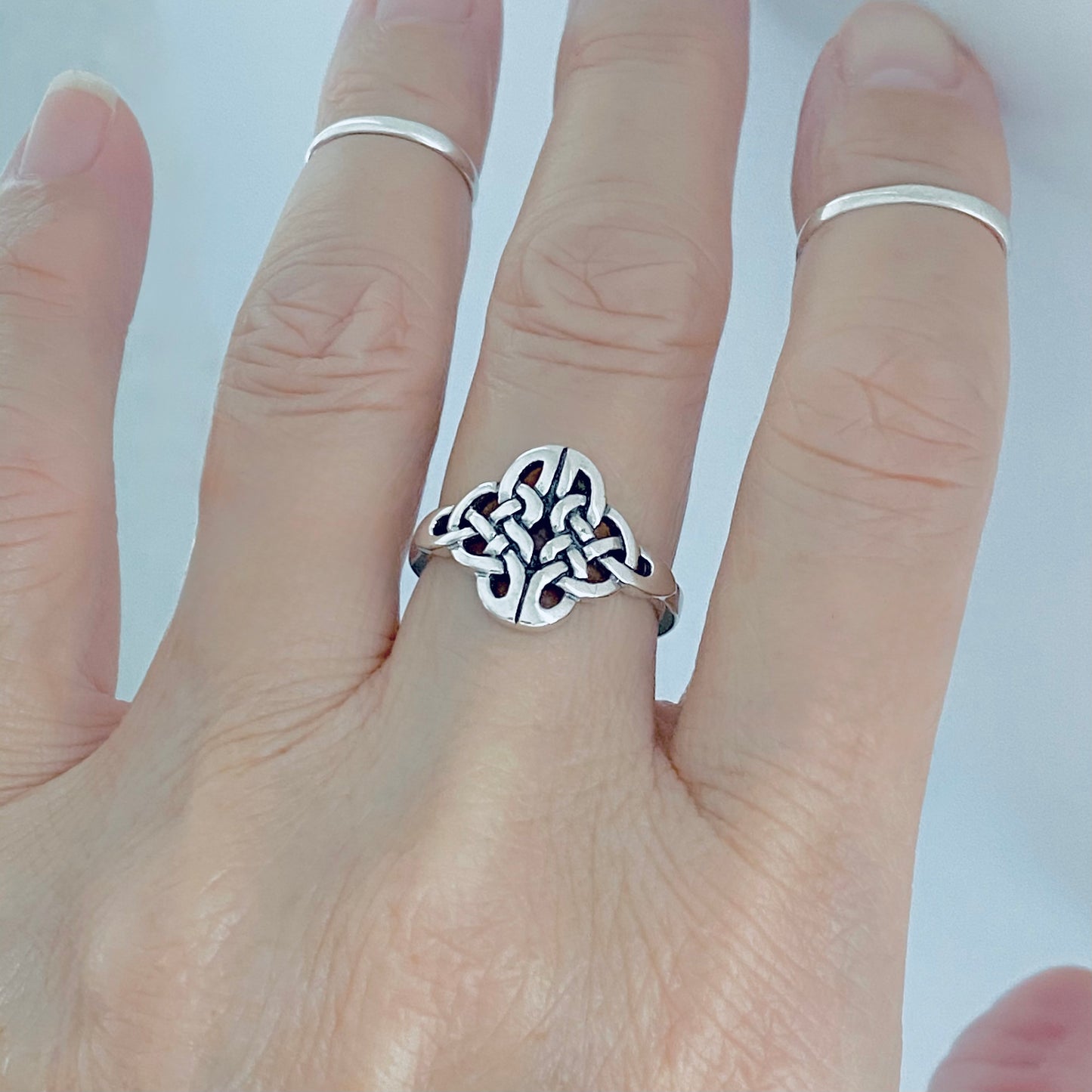 Sterling Silver Weave Celtic Knot Ring, Eternity Love Knots Silver Rings