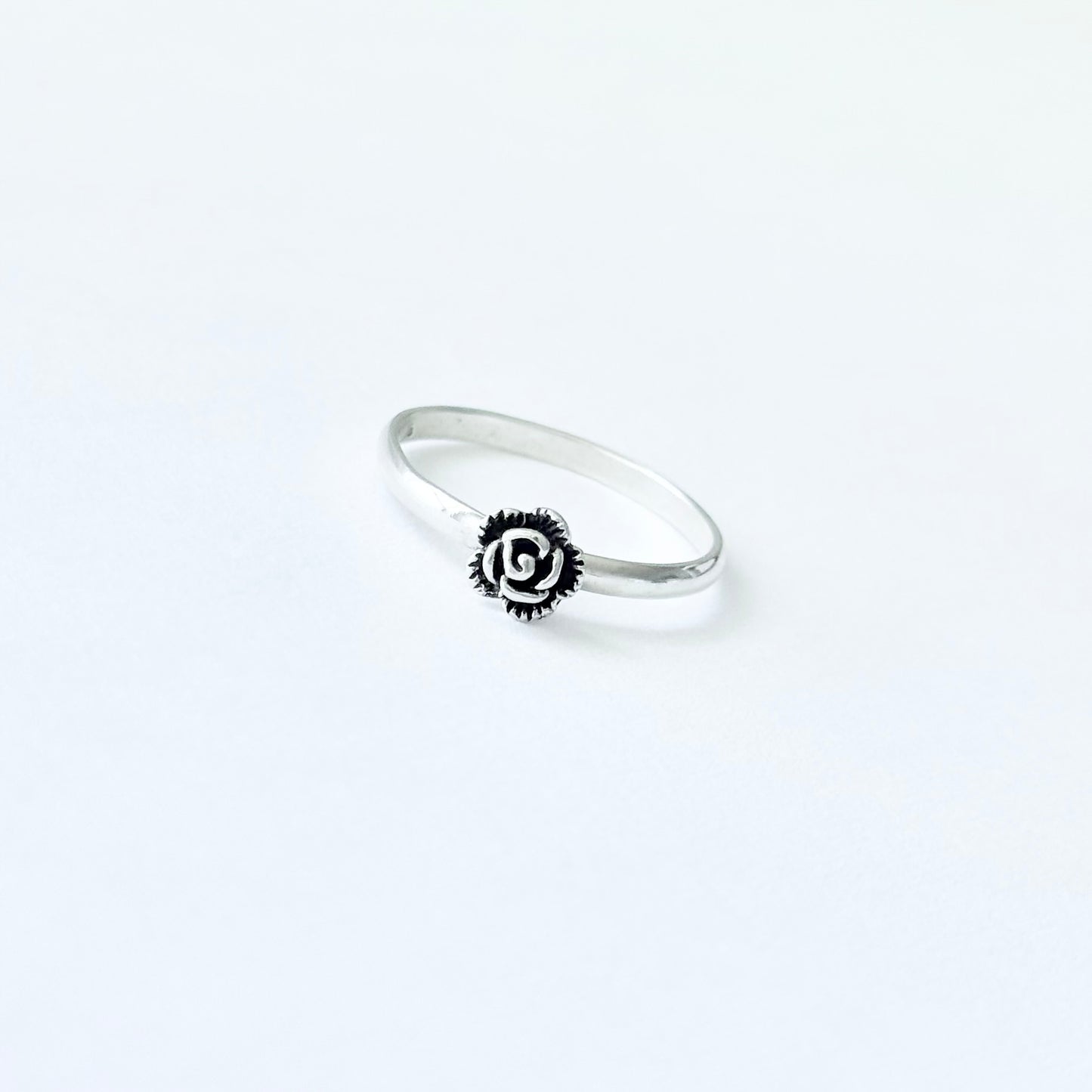 Sterling Silver Little Dainty Rose Ring, Flower Ring, Silver Rings, Love Roses