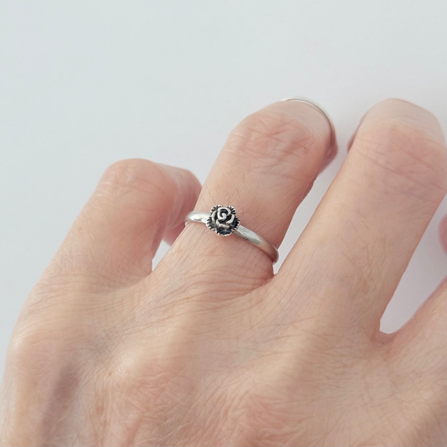 Sterling Silver Little Dainty Rose Ring, Flower Ring, Silver Rings, Love Roses