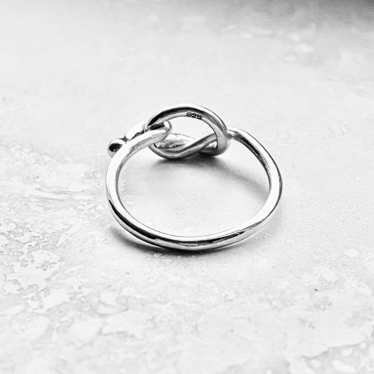 925 Sterling Silver Pretzel Knot Ring with Hook | Dainty Love Knots Ring