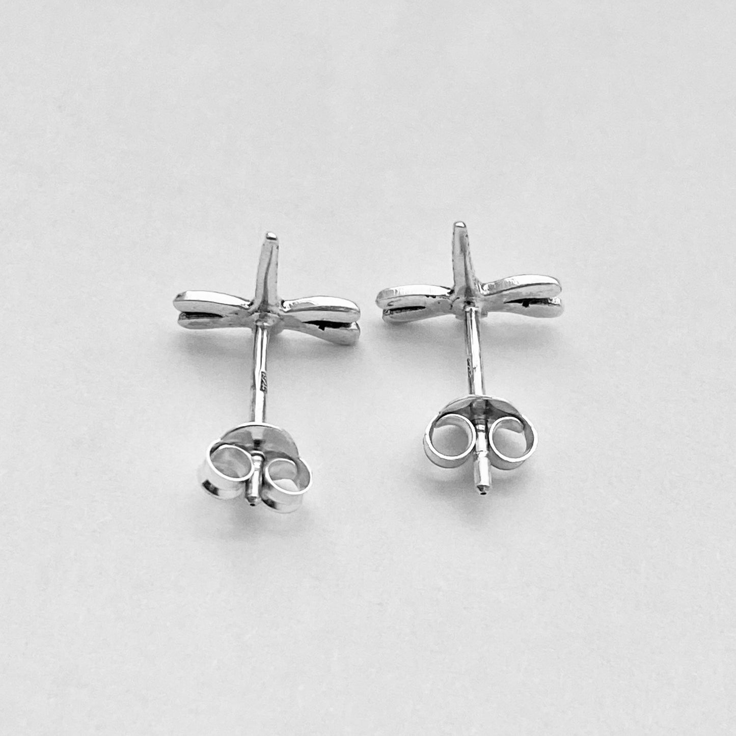Sterling Silver Dragonfly Stud Earring, Spirit Bug Silver Earrings, Insects
