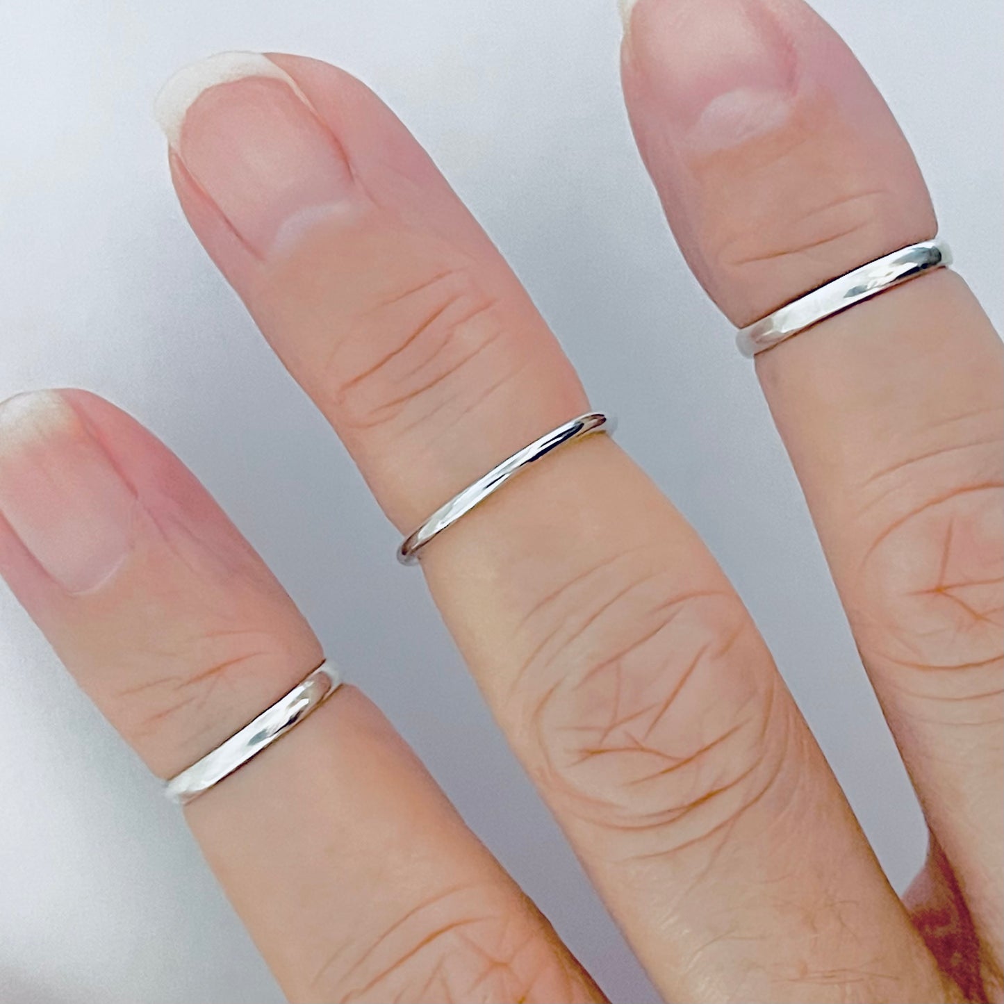 Sterling Silver Minimalist Plain 1.5mm Round Band Ring, Wedding Bands, Stackable Jewelry