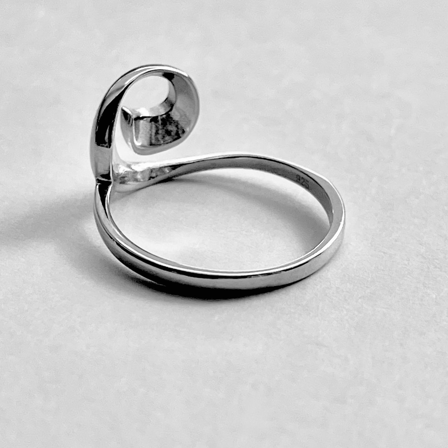 Sterling Silver Spiral Wave Ring, Swirl Silver Rings, Beach Surf Jewelry
