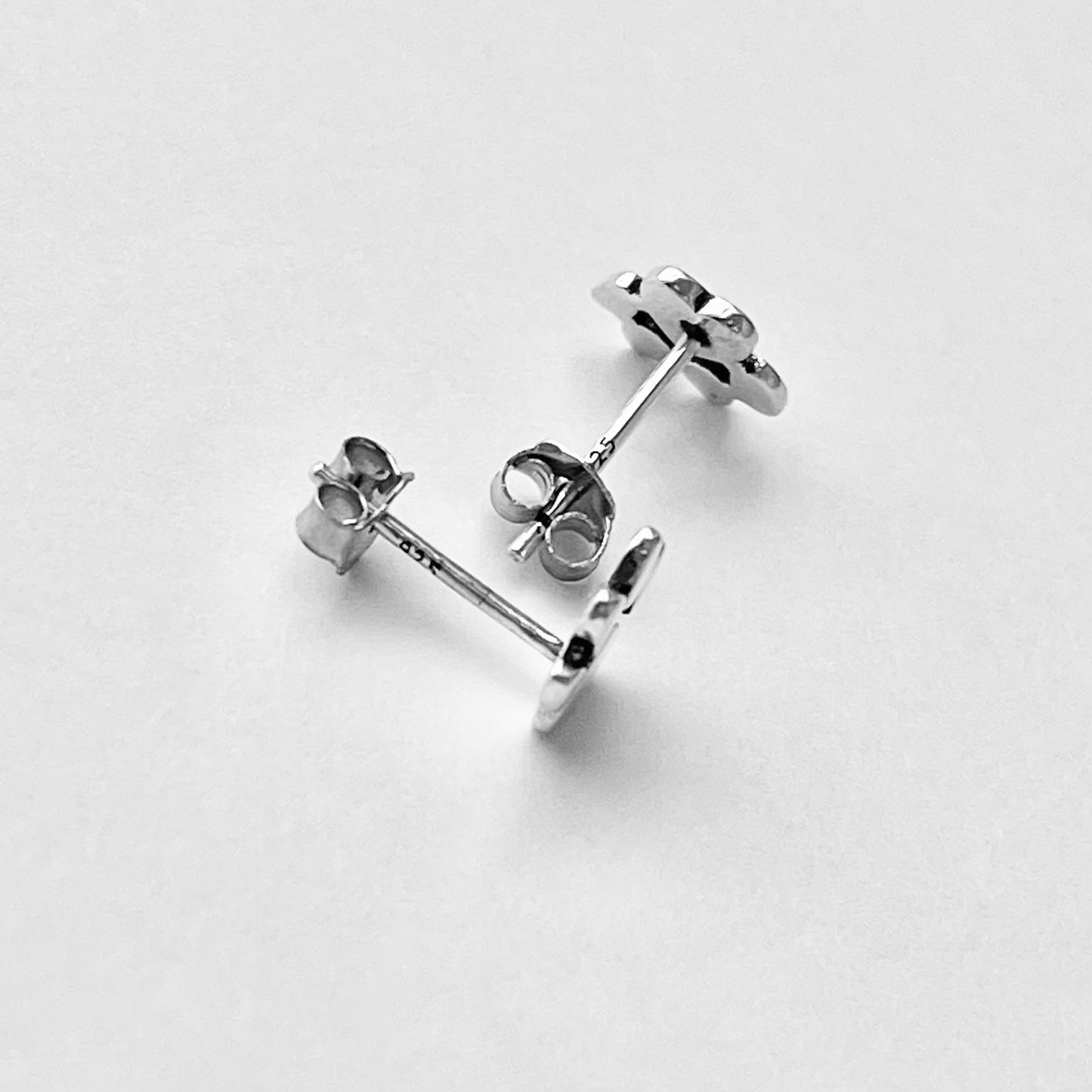 Sterling Silver Heart Paw Print Stud Earring, Animal Silver Earrings, Love Dogs, Hearts