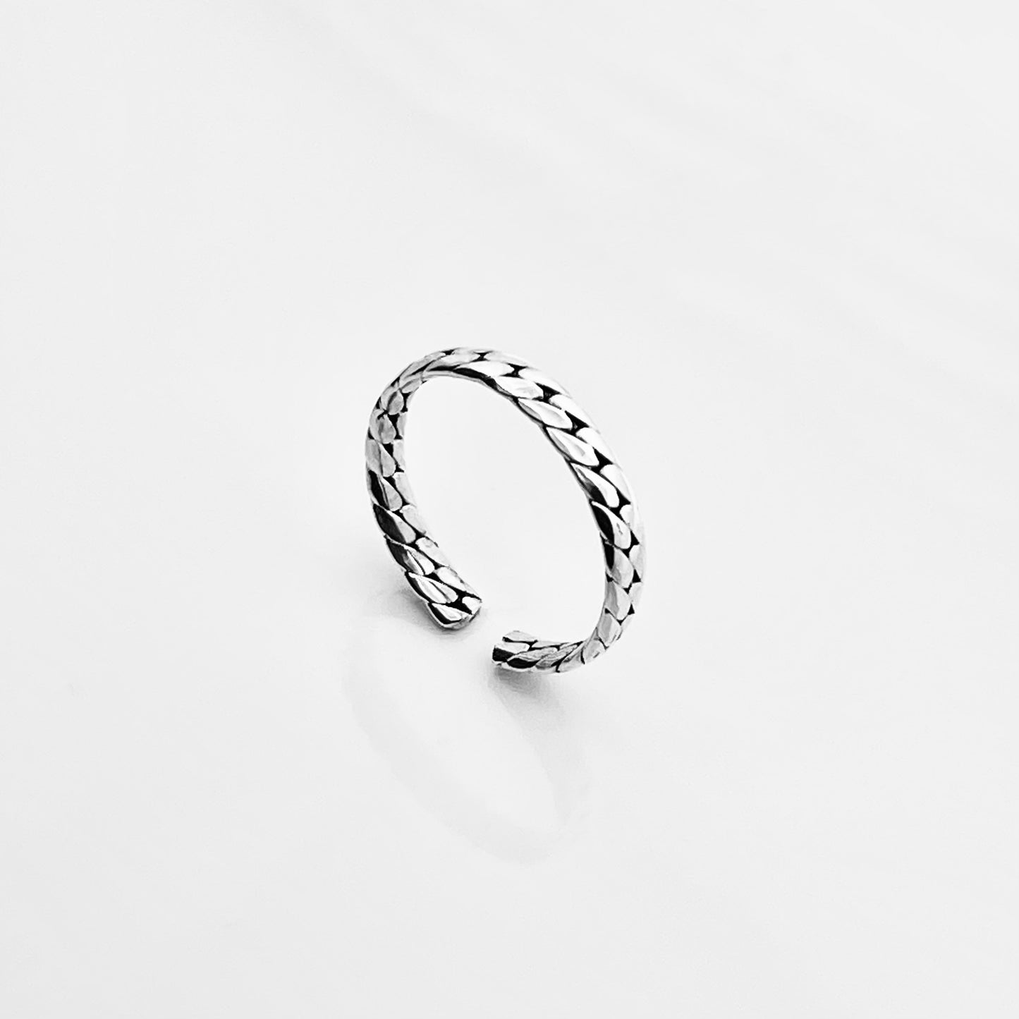 Sterling Silver Flat Link Band Toe Ring | Chain Links Silver Rings