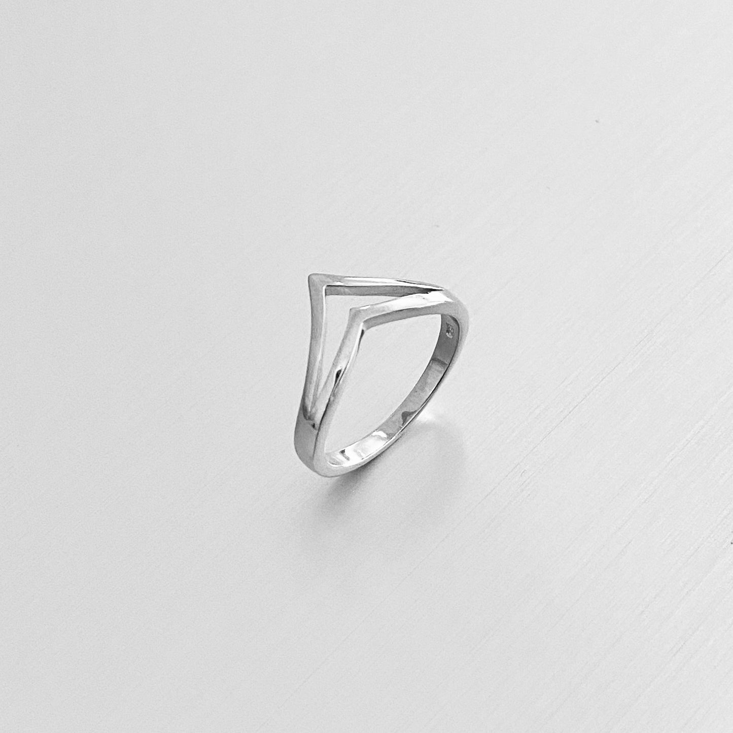 Sterling Silver Double V Shape Ring, Chevron Silver Ring