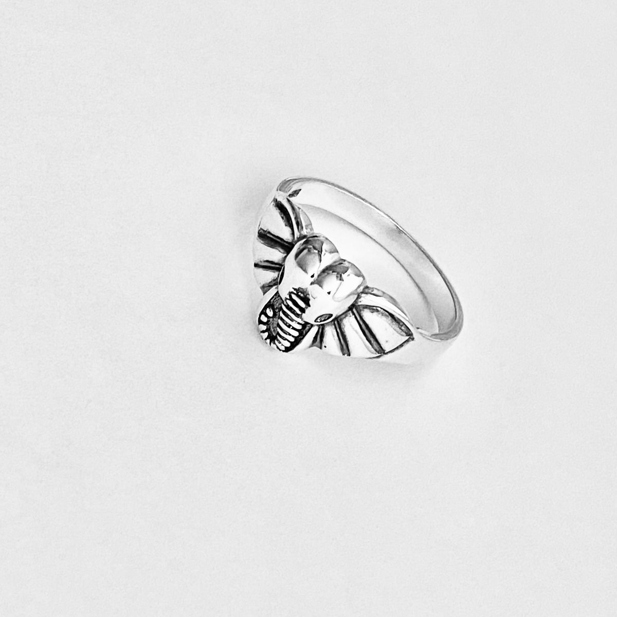 925 Sterling Silver Elephant Head Ring | Good Luck Spirit Animal Silver Rings