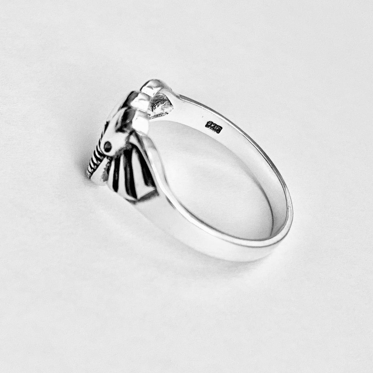 925 Sterling Silver Elephant Head Ring | Good Luck Spirit Animal Silver Rings