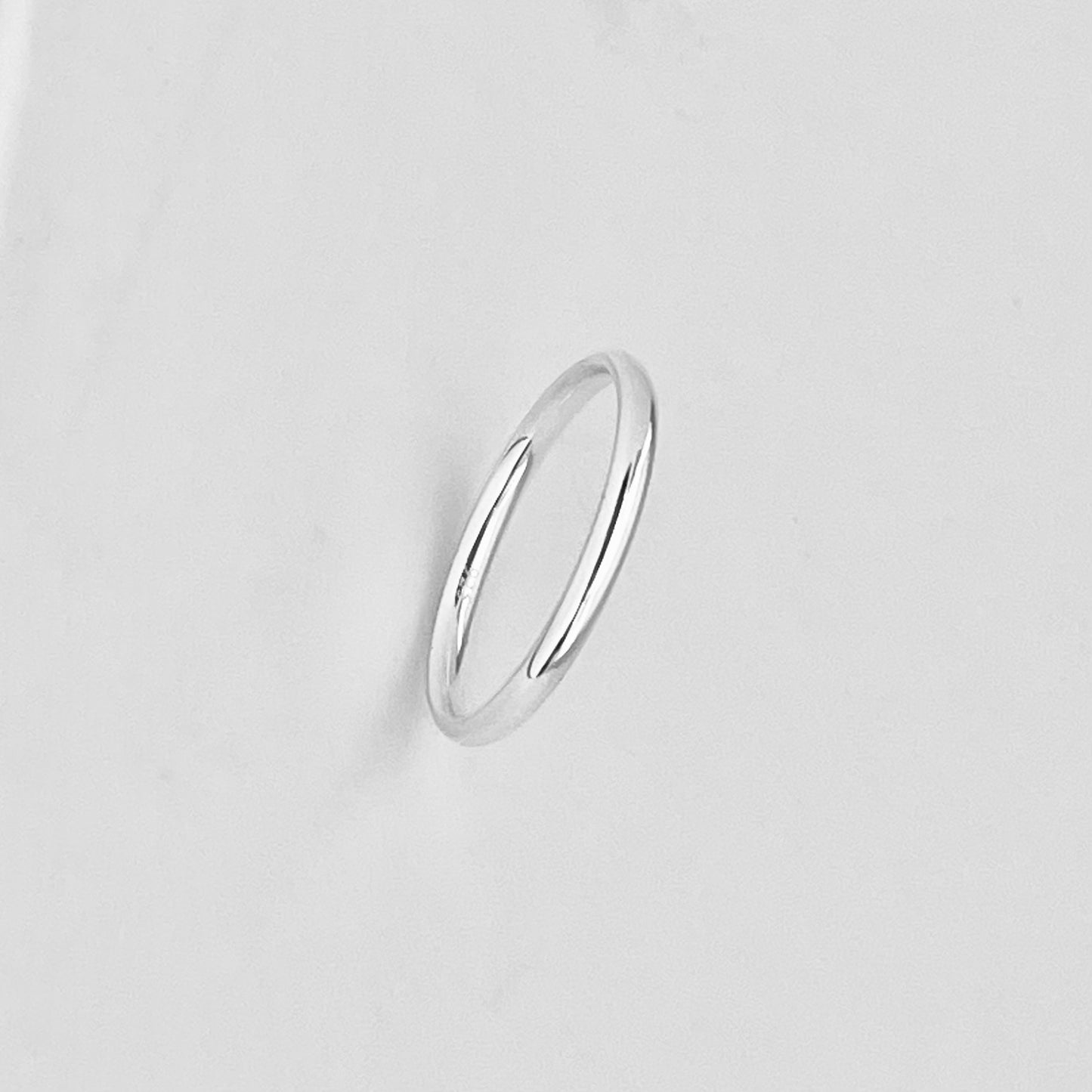 Sterling Silver High Polish Plain 2mm Unisex Band Ring, Wedding Silver Rings, Stackable Bands