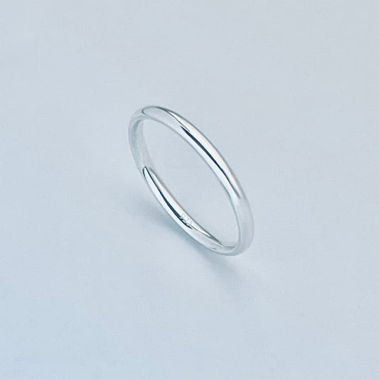 Sterling Silver High Polish Unisex 2mm Band Ring, Wedding Rings, Stackable Jewelry