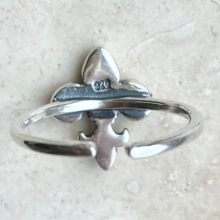 Sterling Silver Fleur De Lis Toe Ring, Saints Silver Rings, France Ring