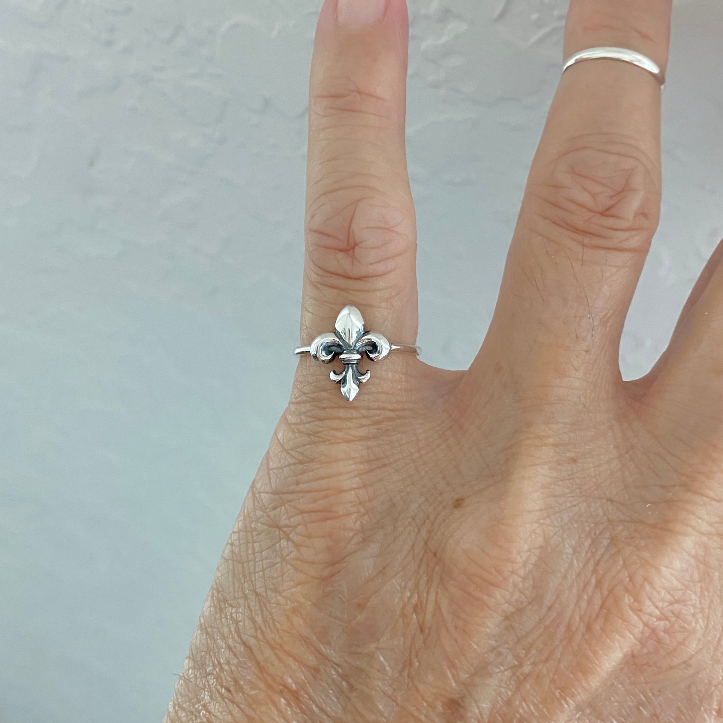 Sterling Silver Fleur De Lis Toe Ring, Saints Silver Rings, France Ring