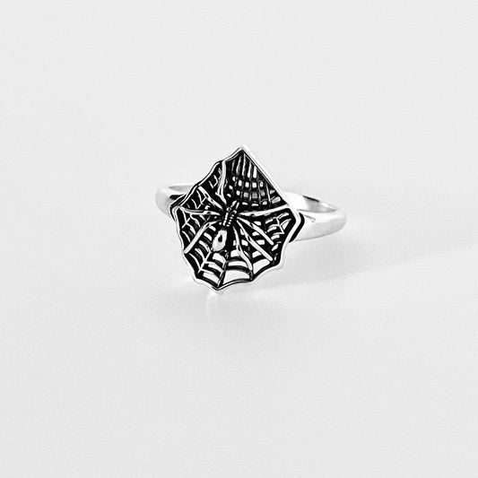 Sterling Silver Spiderweb Ring, Spider Ring, Bug Rings, Insect Bugs, Webs