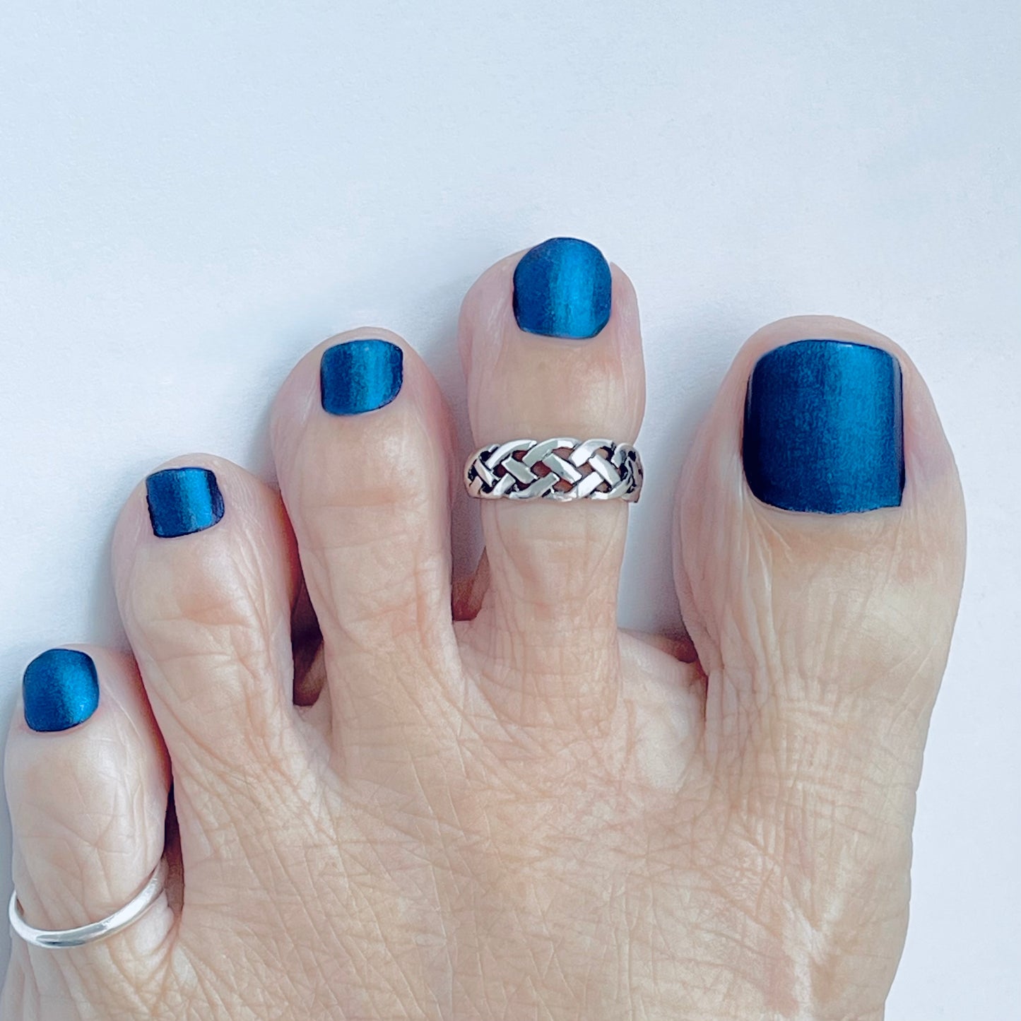 Sterling Silver Celtic Woven Braid Toe Ring | Midi Pinky Silver Band Rings