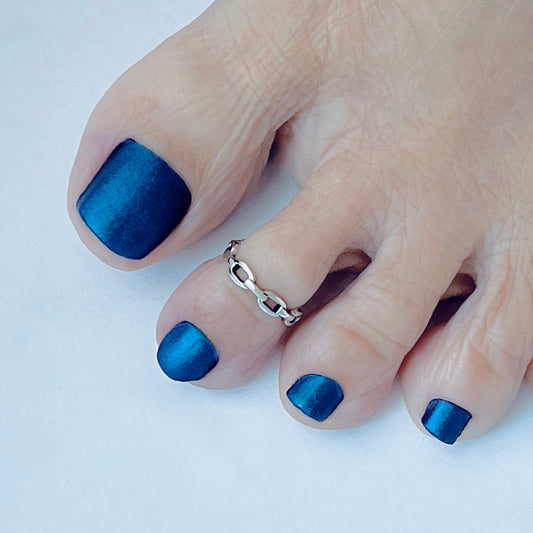 Sterling Silver Round Chain Link Toe Ring | Dainty Midi Pinky Silver Rings