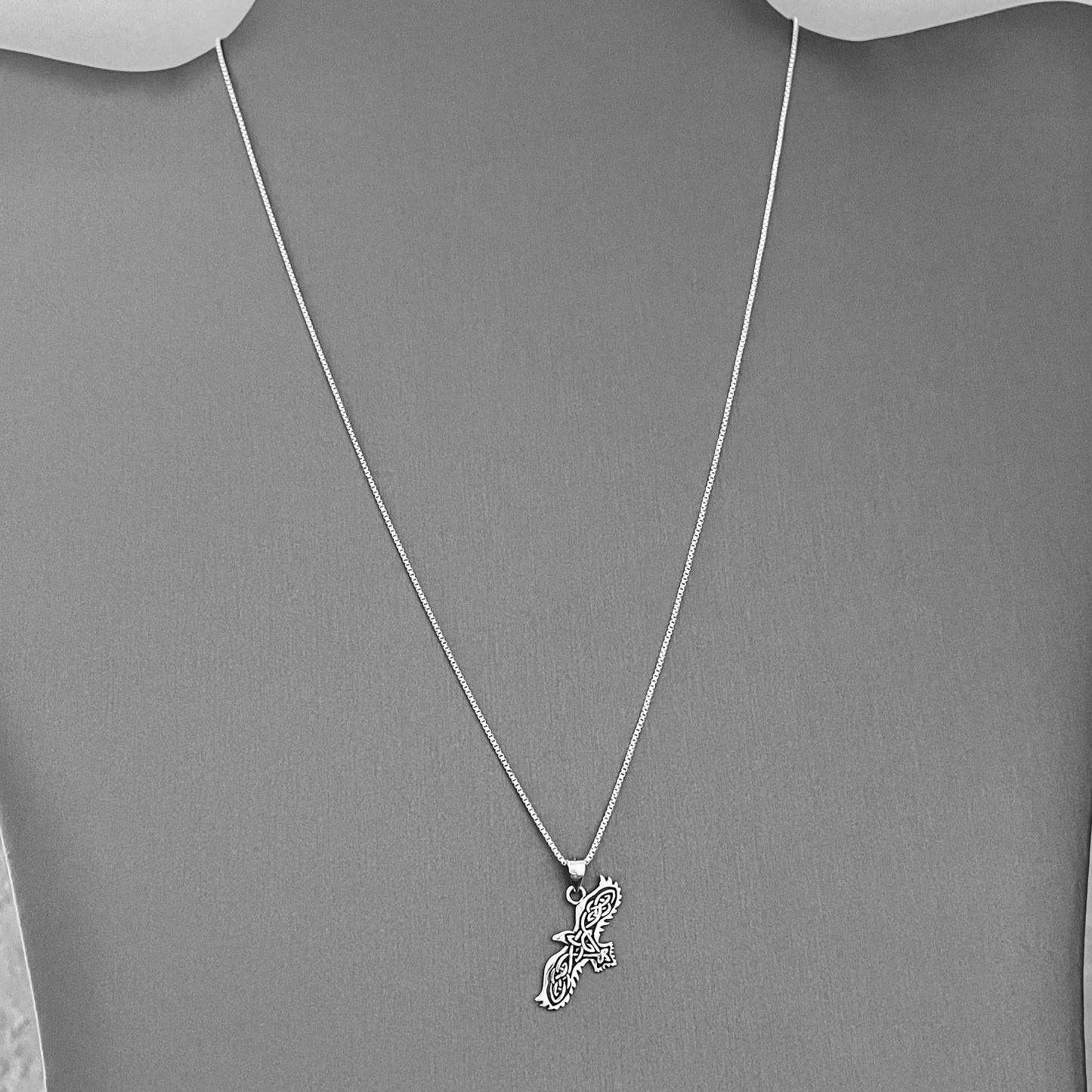 Sterling Silver Small Celtic Bird Necklace, Minimalist Silver Necklaces, Animal Chains