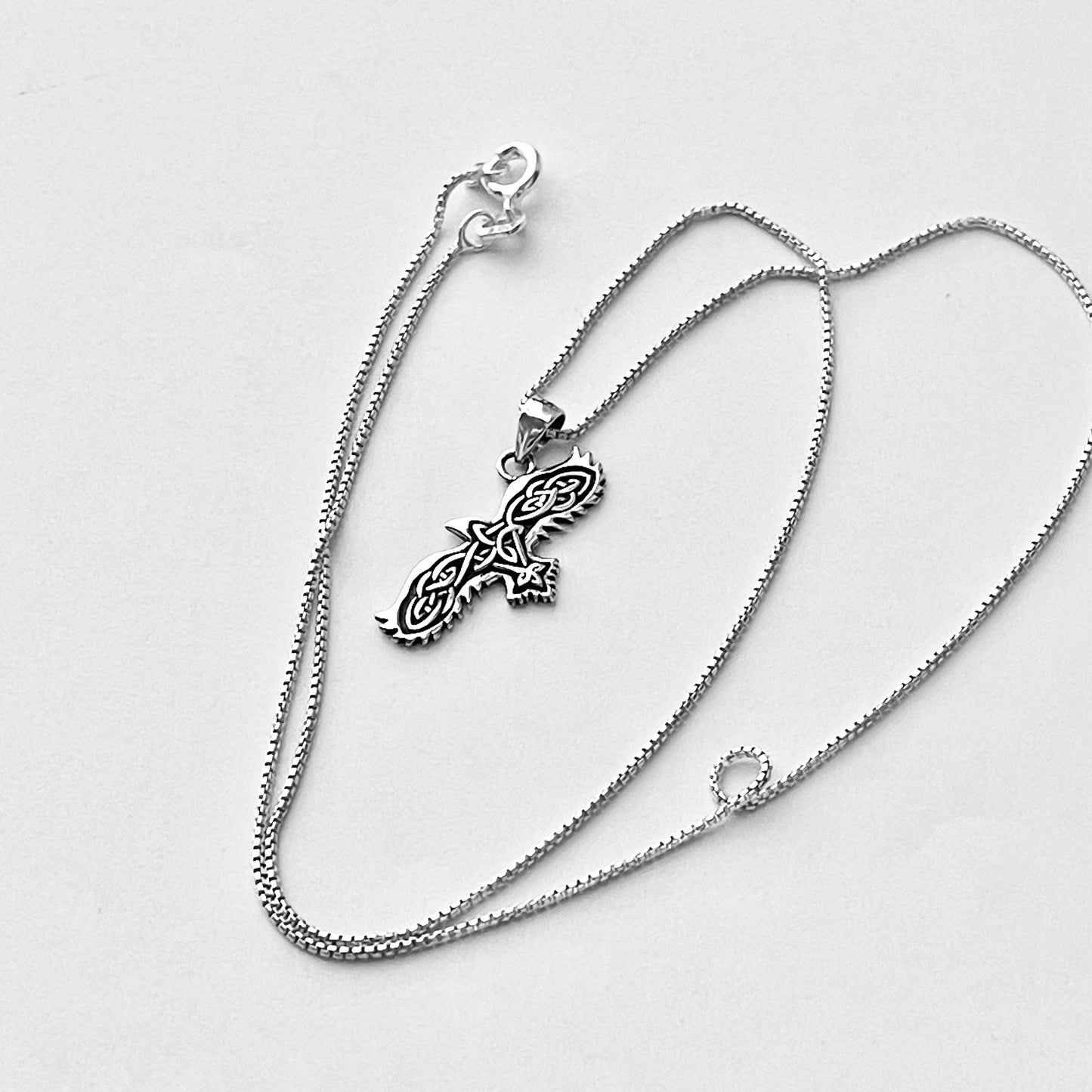 Sterling Silver Small Celtic Bird Necklace, Minimalist Silver Necklaces, Animal Chains