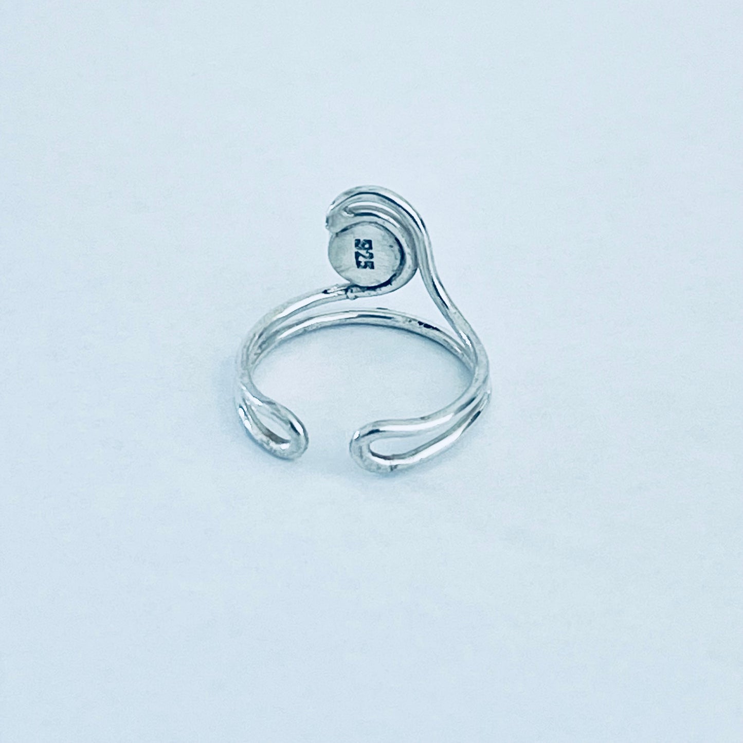 Sterling Silver Wave Genuine Turquoise Toe Ring – Ocean Waves Surfer Rings