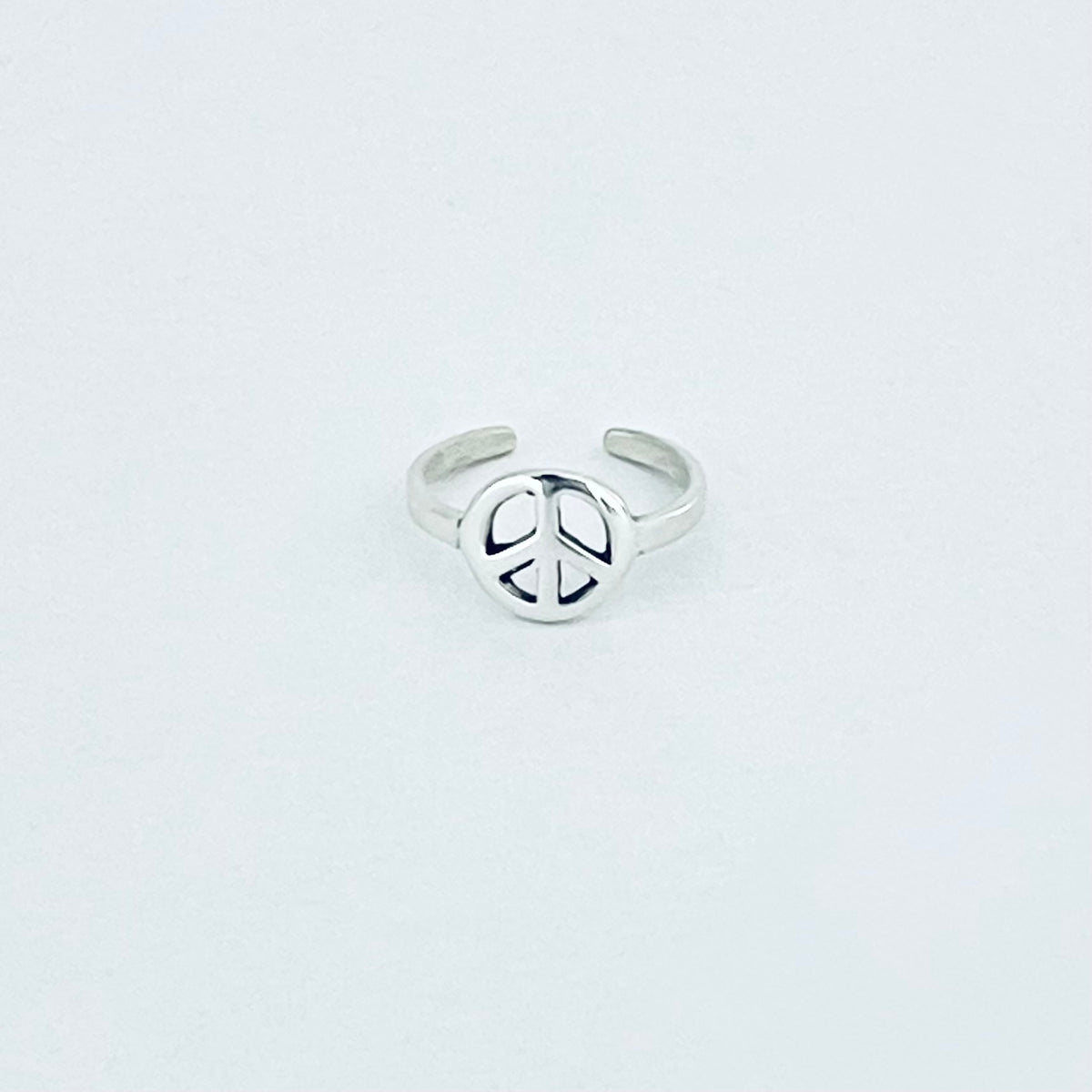 925 Sterling Silver Dainty Peace Toe Ring – Midi Pinky Love Unity Silver Rings