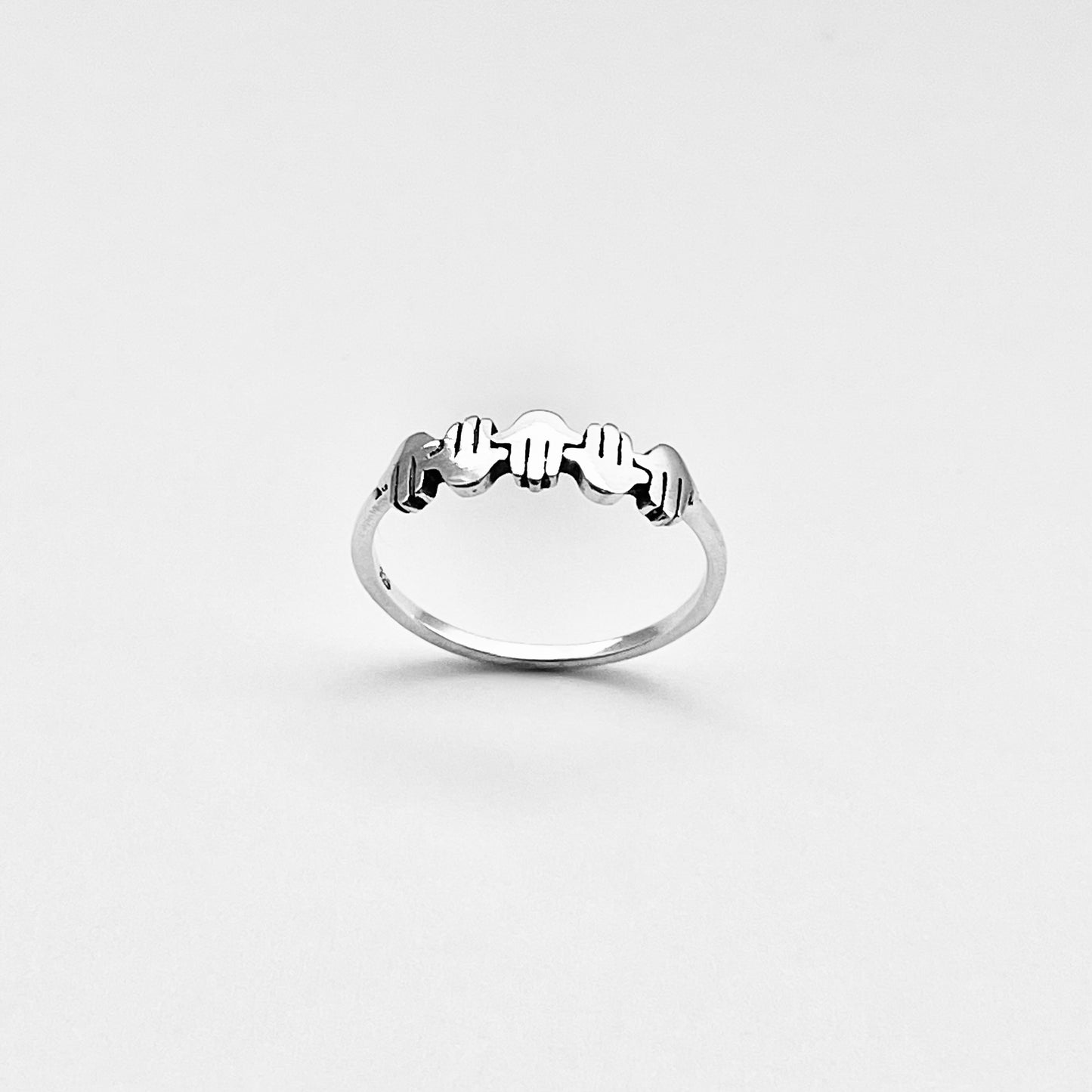 Sterling Silver Little Hamsa Hands Ring | Hand of Fatima Minimalist Religious Rings