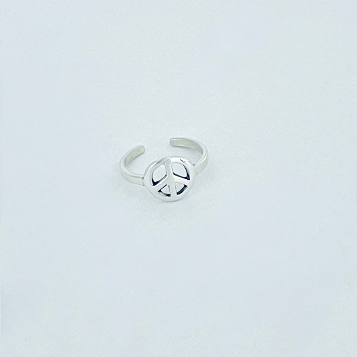 925 Sterling Silver Dainty Peace Toe Ring – Midi Pinky Love Unity Silver Rings