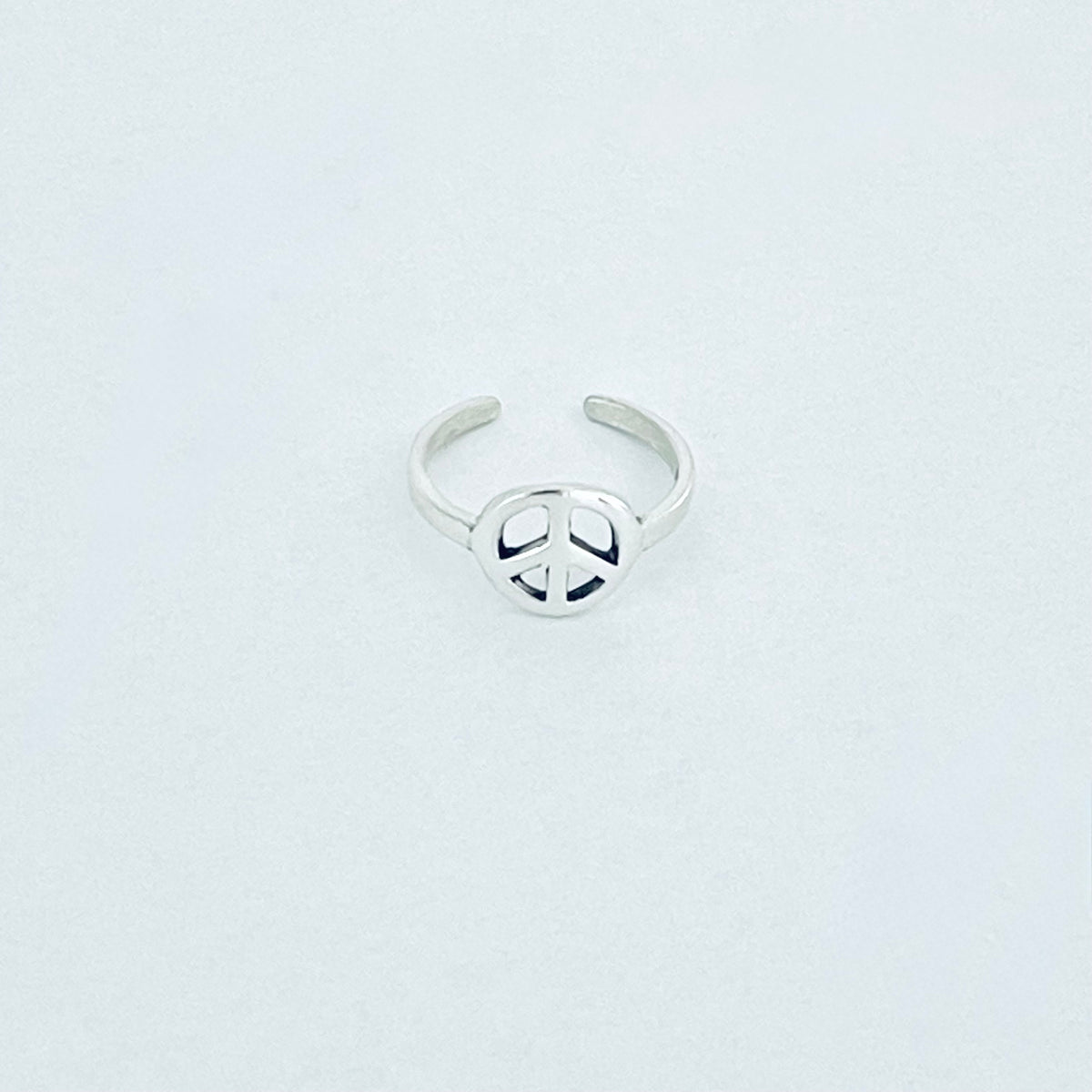 925 Sterling Silver Dainty Peace Toe Ring – Midi Pinky Love Unity Silver Rings