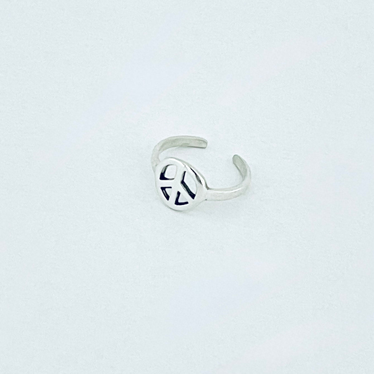 925 Sterling Silver Dainty Peace Toe Ring – Midi Pinky Love Unity Silver Rings