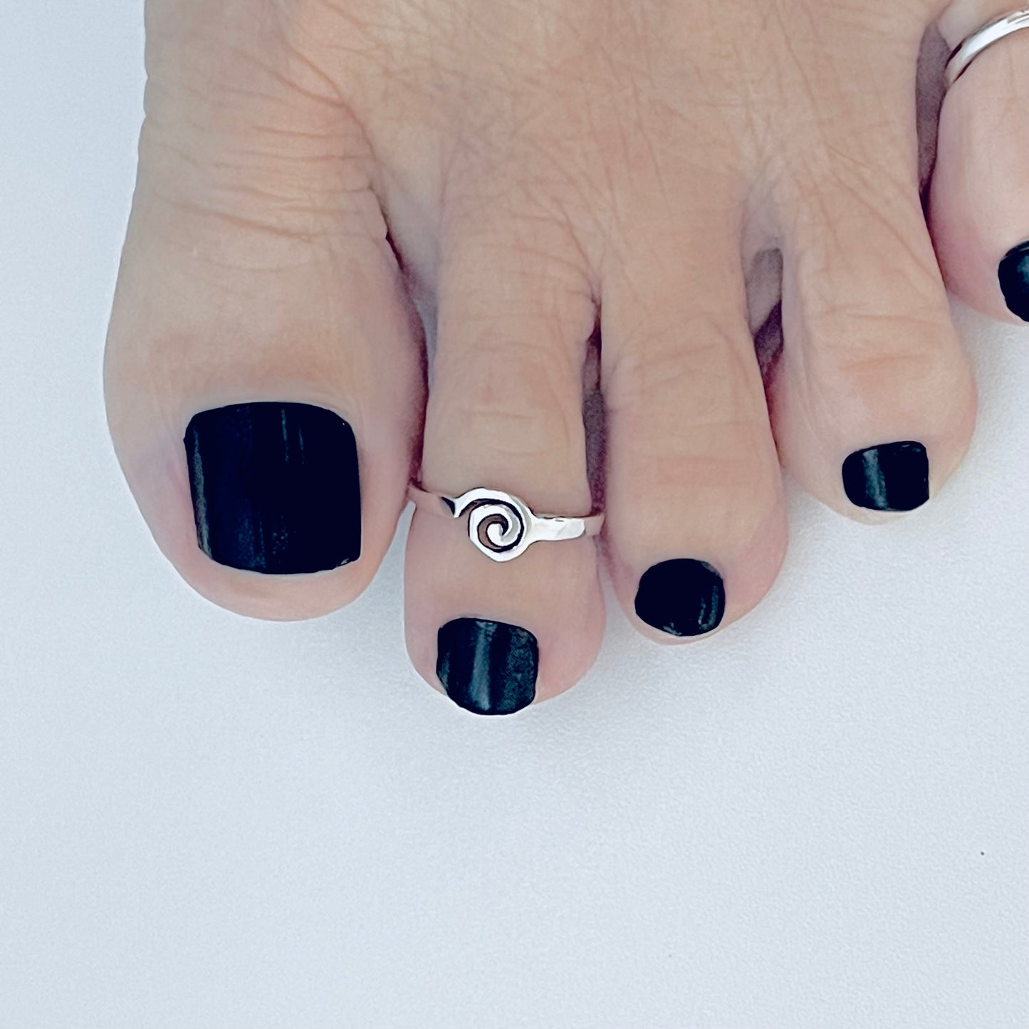 925 Sterling Silver Dainty Spiral Toe Ring | Swirl Midi Pinky Silver Rings