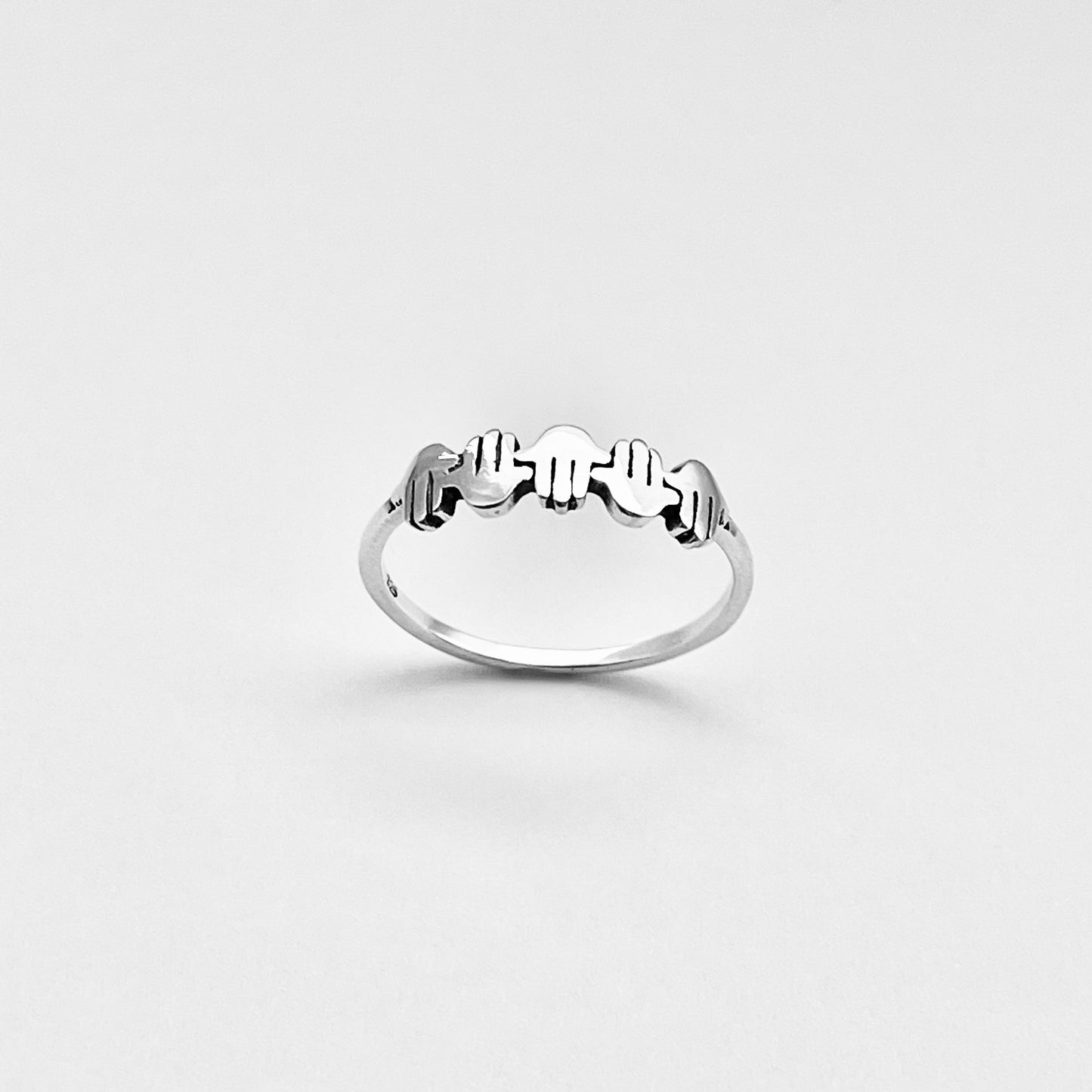 Sterling Silver Little Hamsa Hands Ring | Hand of Fatima Minimalist Religious Rings
