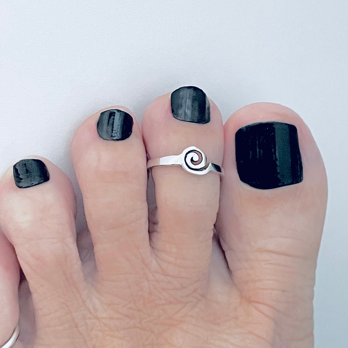 925 Sterling Silver Dainty Spiral Toe Ring | Swirl Midi Pinky Silver Rings