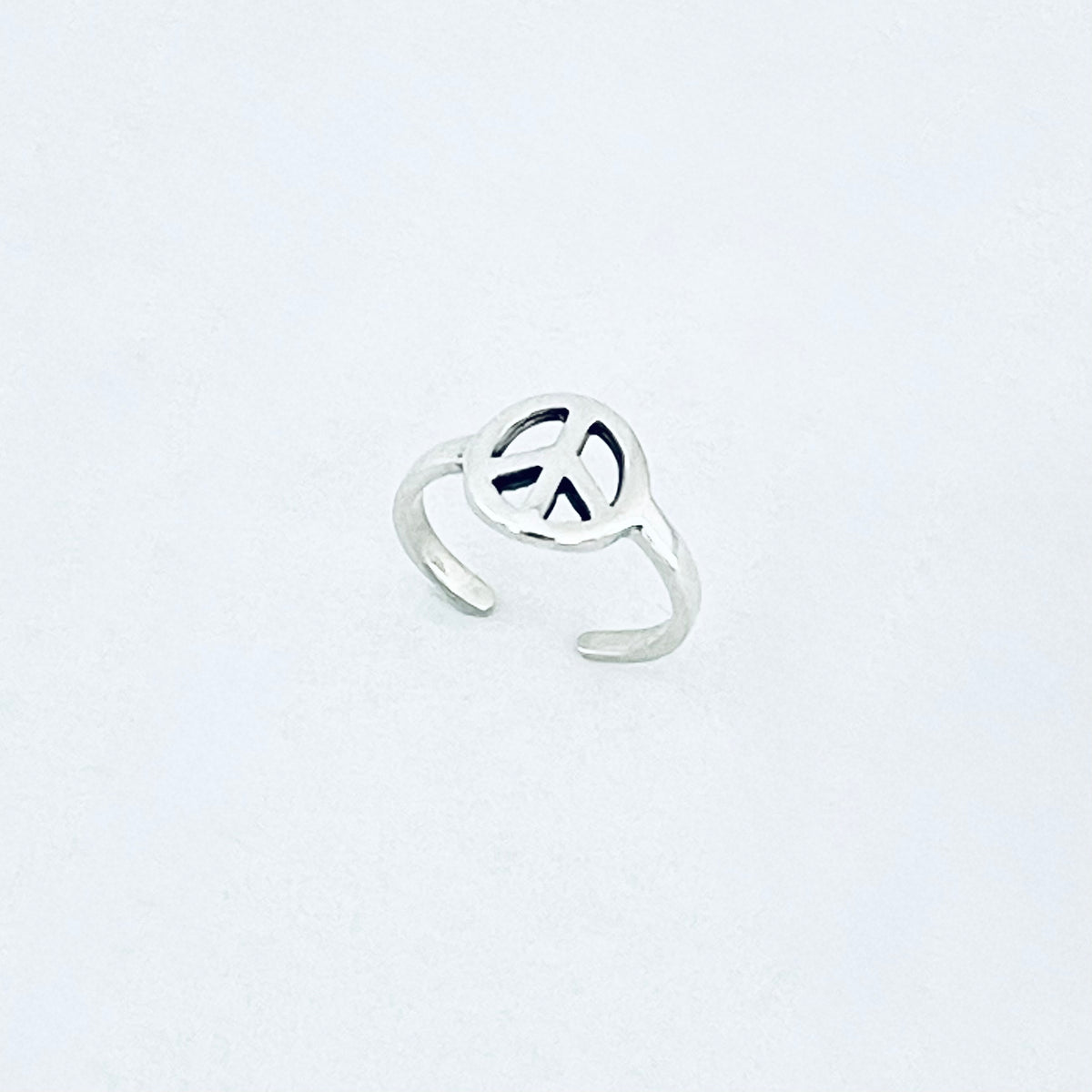 925 Sterling Silver Dainty Peace Toe Ring – Midi Pinky Love Unity Silver Rings