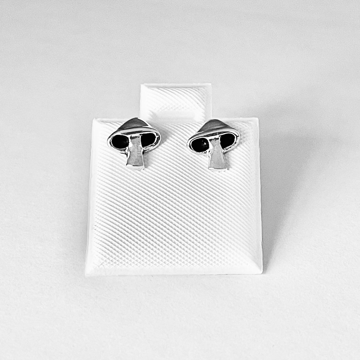 Sterling Silver Mushroom Stud Earrings | Nature-Inspired Food Jewelry
