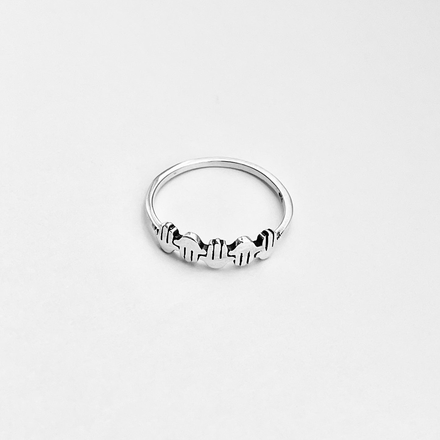 Sterling Silver Little Hamsa Hands Ring | Hand of Fatima Minimalist Religious Rings
