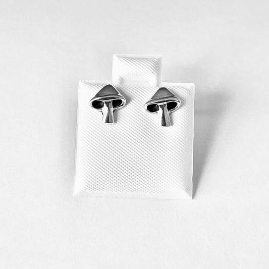 Sterling Silver Mushroom Stud Earrings | Nature-Inspired Food Jewelry
