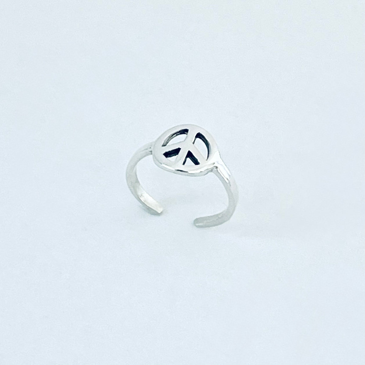 925 Sterling Silver Dainty Peace Toe Ring – Midi Pinky Love Unity Silver Rings