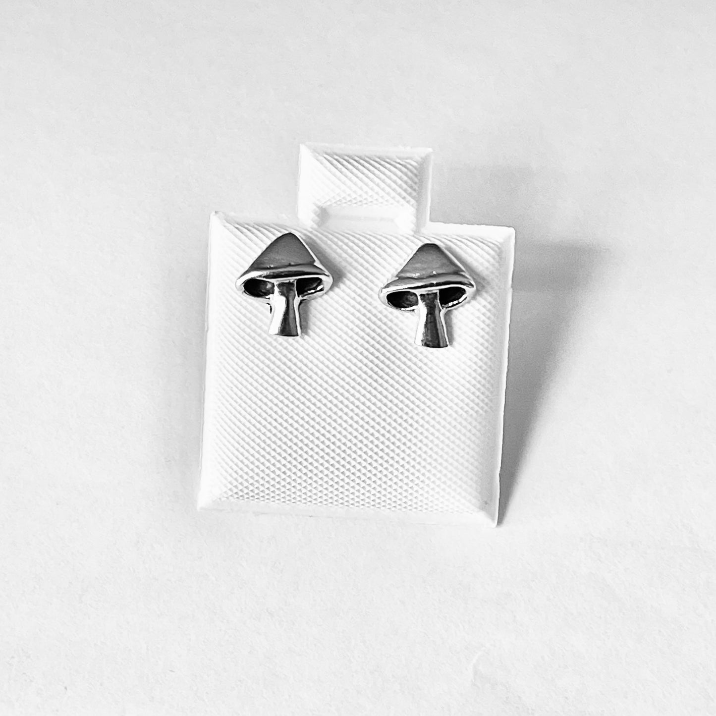 Sterling Silver Mushroom Stud Earrings | Nature-Inspired Food Jewelry