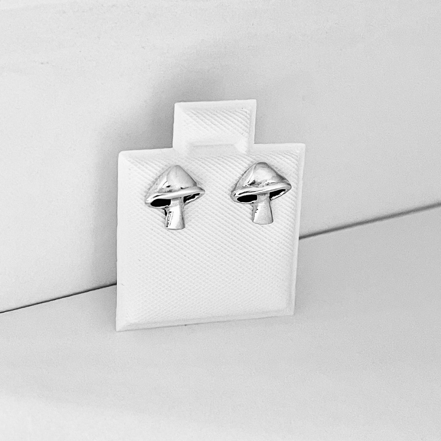 Sterling Silver Mushroom Stud Earrings, Veggie Earrings, Silver Earrings