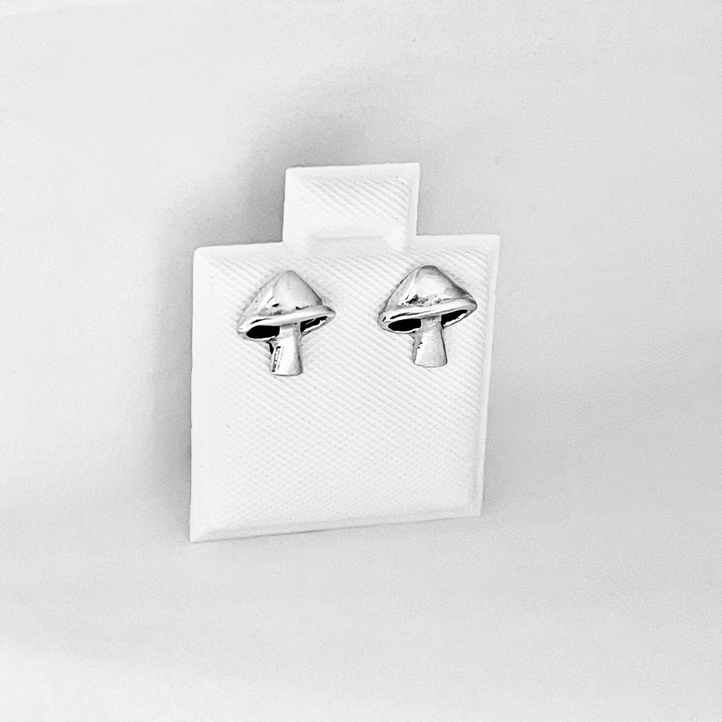 Sterling Silver Mushroom Stud Earrings | Nature-Inspired Food Jewelry