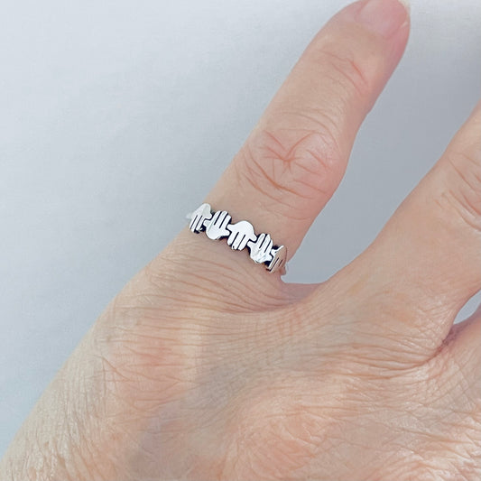 Sterling Silver Hamsa Ring | Hand of Fatima Minimalist Religious Ring